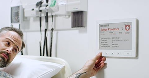 Eink bed card healthcare